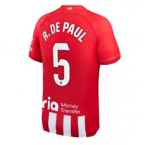 Atletico Madrid Rodrigo De Paul #5 Koszulka Podstawowych 2023-24 Krótki Rękaw